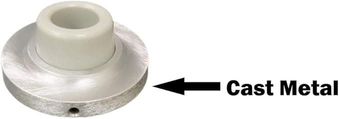 QCAA Heavy Solid Metal Wall Mount Concave Door Stop, Wall Protector, 2-1/2" Diameter, Satin Chrome, Made in Taiwan, 4 Pack