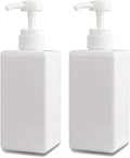 Pump Bottle, Refillable Plastic Empty Lotion Soap Dispenser Liquid Container for Bathroom Shampoo and Body Wash, 22oz/650ml White 2 Pack
