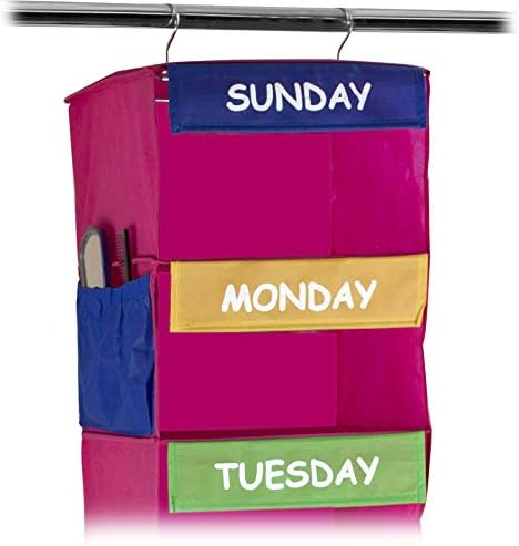Sagler Daily Activity Organizer Kids 7 Shelf Portable Closet Hanging Closet Organizer Great Closet Solutions (Pack of 2)