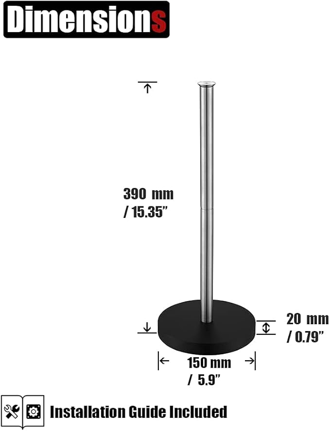 JQK Toilet Paper Storage Stand, 304 Stainless Steel Thicken 0.8mm Tissue Reserve Holder Dispenser for Bathroom, Brushed Steel, TPS180-BN