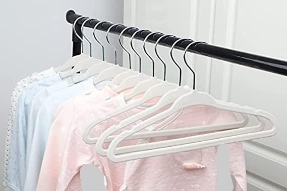 60 Pack Velvet Hangers - Non-Slip and Space-Saving Closet Organizers - Durable Soft-Touch, White Hangers for Clothes, Coats, and Wardrobe Essentials Luxury, Ganchos De Ropa, Gift