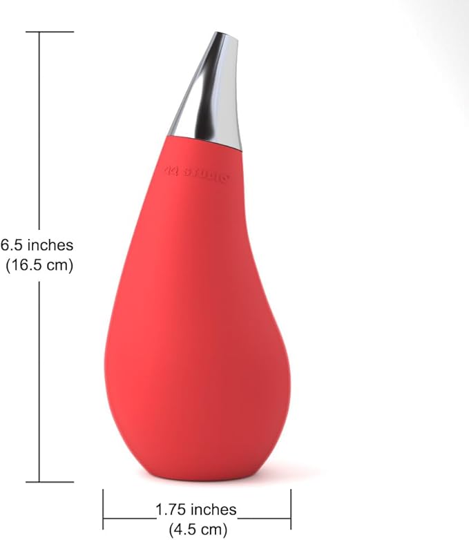 Kitchen Bathroom Counter top Squeezable Soap Dispensers Tear Drop Shape Bottle (Red, ~7oz)
