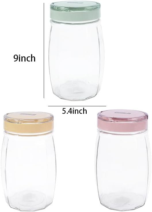 ZEHNXEC 1.8L Food Storage Jars with Lids - Organize Flour, Oats, Pasta, Tea, Coffee Beans & Dry Goods - Individual Pantry Container