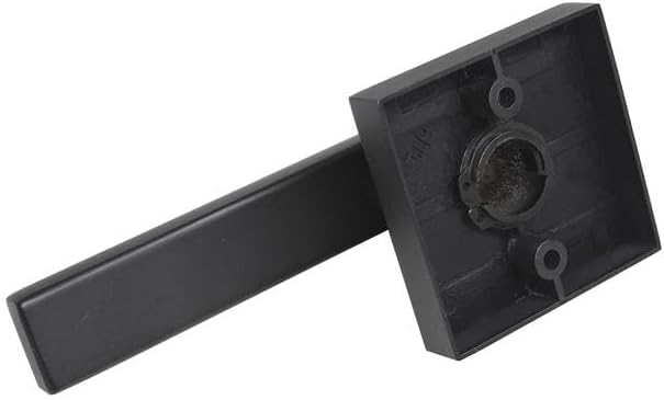 Probrico Matte Black Square French Doors Half-Dummy Handles, Heavy Duty Closet Balcony Pantry Hardware, Non-Turning Stainless Steel Single Dummy Levers(Exposed Screws, 4 Pack)