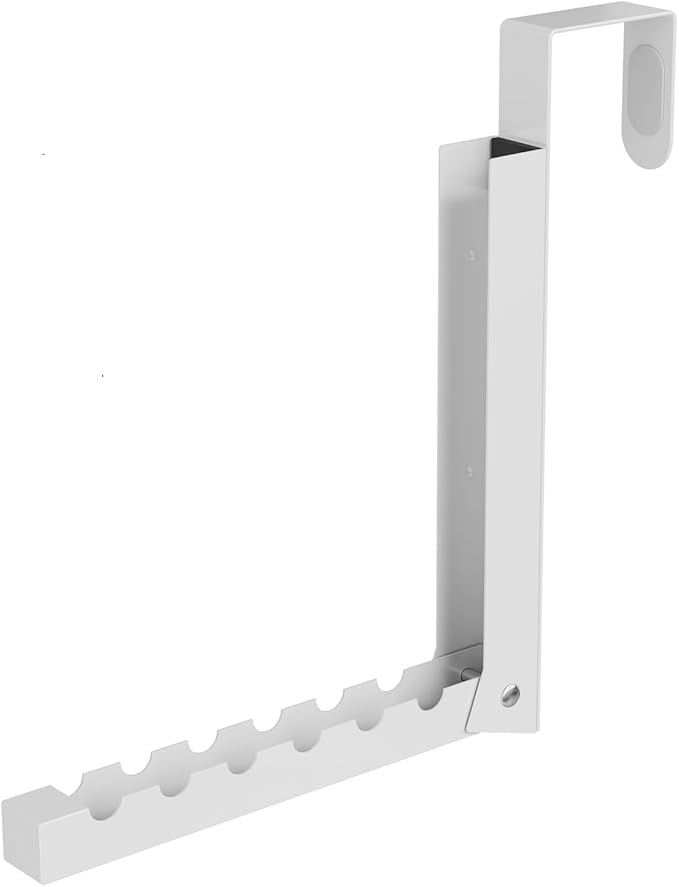 ZMBESUP Over The Door Hanger Folding Clothes Drying Rack, Folding Hanging Coat Rack for Indoor Laundry Room Compact Small Space Foldable Portable Clothing Hanger Hook Collapsible- 1 Pack（White）