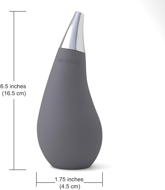 Kitchen Bathroom Counter top Squeezable Soap Dispensers Tear Drop Shape Bottle (Gray, ~7oz)