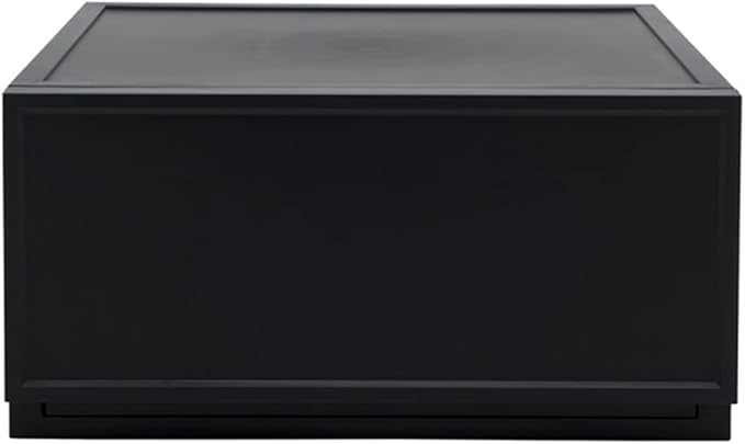ASTAGE drawer block plastic bins stacking storage modular storage drawer home closet living office organizer with divider (Black, Medium B)