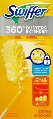 Swiffer Duster Heavy Duty 3 ft Extendable Handle Starter Kit with 3 Refills,(Pack of 6)