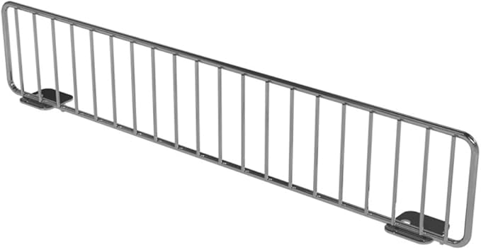 25 Pack Stainless Steel 16" D Wire Shelf Divider Fence for Retail Shelves, Compatible with Lozier and Madix Gondola Shelving, Silver 3" H