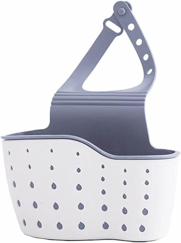 Kitchen Sink Caddy Sponge Holder Hang Basket for Scrubber Dish Brush Kitchen Accessories Organizer (off-white)
