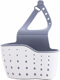 Kitchen Sink Caddy Sponge Holder Hang Basket for Scrubber Dish Brush Kitchen Accessories Organizer (off-white)