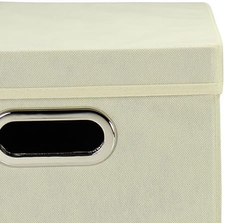 Household Essentials 39-1 Decorative Storage Cube Set with Removable Lids | Natural | 2-Pack
