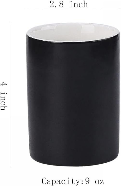 Gaolinci 2 Pcs Bathroom Cups, Ceramics Toothbrush Holder, Tumbler Cup, 9 Oz