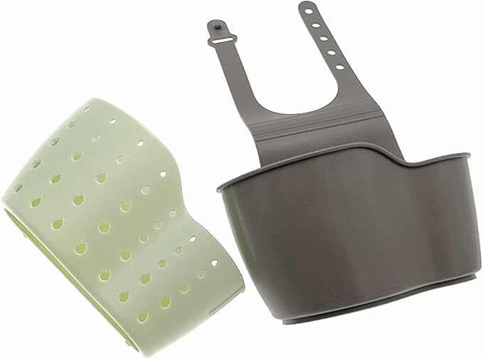 Kitchen Sink Caddy Sponge Holder Hang Basket for Scrubber Dish Brush Kitchen Accessories Organizer(Light Blue)