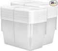 20-Pack 6 Quart Clear Plastic Storage Bins with Snap-On Lids - Stackable Organizers for Home, Bathroom, Closet & Office