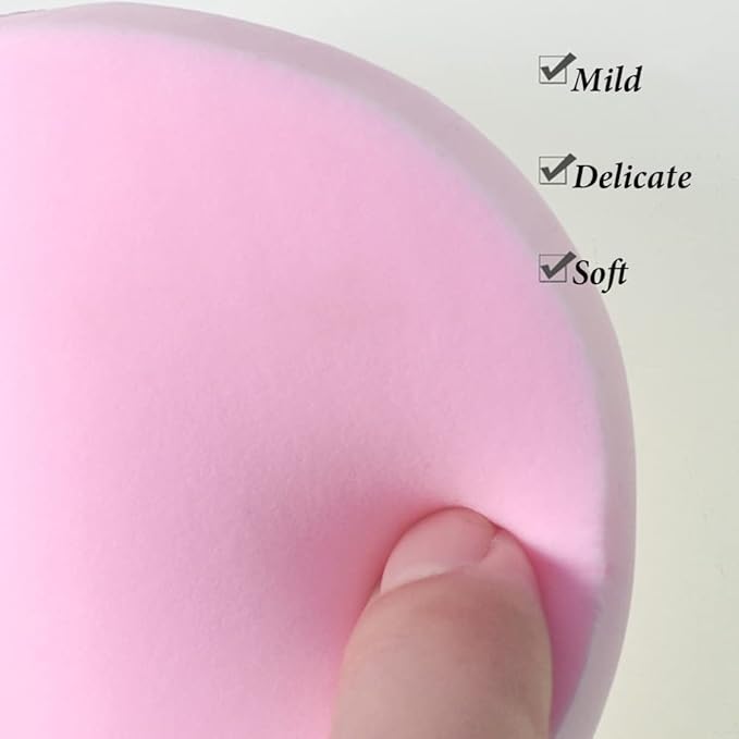 AKOAK 4 Pieces Color Facial Cleansing Sponge, Wet Soft Powder Puff, Reusable Facial Sponge for Daily Cleansing and Gentle Exfoliation, Makeup Remover, Face Wash, Makeup and Dead Skin