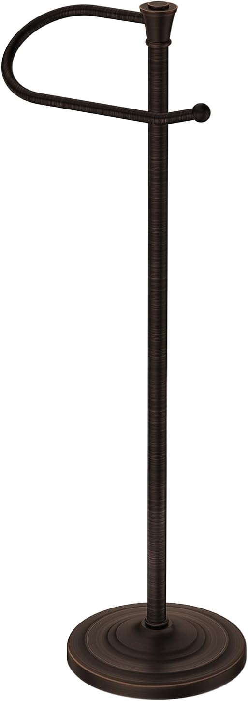 Toilet Paper Holder Free Standing, 25” H Stainless Steel Oil Rubbed Bronze Toilet Paper Stand, Weighted Base Floor Tissue Roll Holder for Bathroom,Toilet Roll Stand