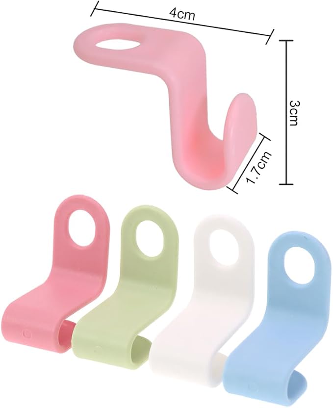 DGQ 48Pcs Multicolor ABS Plastic Closet Organizer Hanger Clips Space Saving Clothes Hanger Extender Hooks