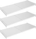 SANNO Space-Saving Closet Shelf Organizer, Adjustable 17-31" Tension Shelf with Heavy-Duty Adhesive - DIY Expandable Shelf Dividers for Cabinet, Pantry, Wardrobe, Kitchen, 3 Pack