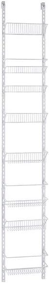 ClosetMaid Adjustable Organizer Rack with Baskets Wall or Over Door Mount, for Kitchen, Pantry, Utility Room, Closet, 12 in. W, White Finish