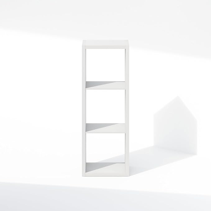 Furinno Cubic Closet Organizers and Storage, 3-Cube Closet Organizer, Open Shelf Closet Storage, Extra Thick Frame for Wardrobe, Bedroom, Living Room, White