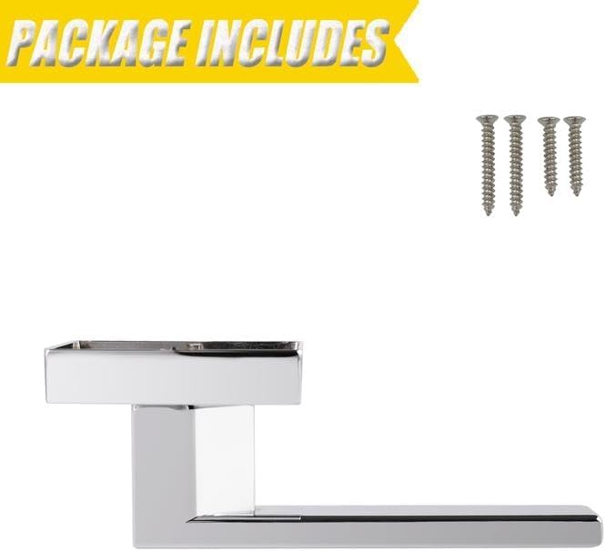 Probrico Heavy Duty Square Single Dummy Door Lever Polished Chrome Decorative Non-Turning Half-Dummy Door Handles for Closet or French Doors(Exposed Screws,8 Pack)