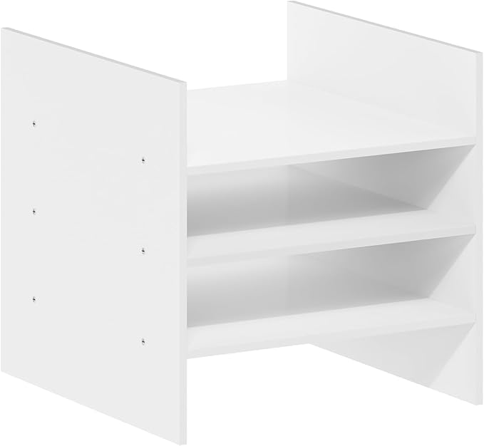 Furinno Cubicle Cube Insert, 3-Shelf Cube Organizer, Fits into Furinno Extra Thick Cubes, for Organizers and Storage, White (Does not fit IKEA Kallax Shelving)