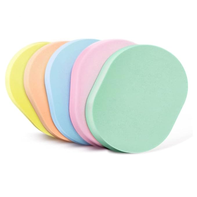 AKOAK 4 Pieces Color Facial Cleansing Sponge, Wet Soft Powder Puff, Reusable Facial Sponge for Daily Cleansing and Gentle Exfoliation, Makeup Remover, Face Wash, Makeup and Dead Skin