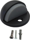 QCAA Low Dome Floor Door Stop, H 25.4 x Diameter 44.5mm, Zinc Die Cast, Matte Black, 8 Pack, Made in Taiwan