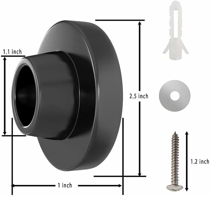 Door Stops for Wall Protector, Door Knob Wall Shield, Black Door Bumper for Slamming, Door Handle Stopper, Wall Hole Cover 6PCS