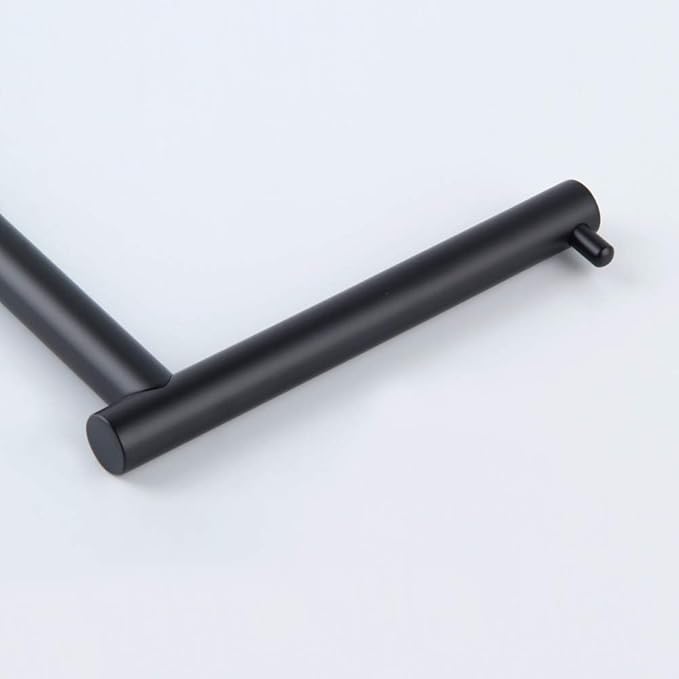 GERZ Bathroom Toilet Paper Holder Stand Modern Tissue Roll Holder SUS304 Stainless Steel Rustproof Freestanding, Matte Black DZY002-BK