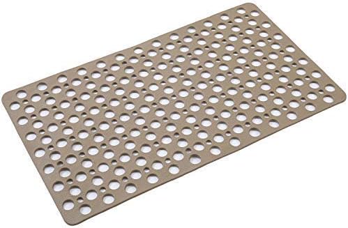 Nonslip Bathtub Mat Extra Soft TPE Bath Mat for Kids, Machine Washable Bathroom Shower Mat, Smooth/Non-Textured Tubs Only, 30 L x 17 W Inch (Brown)