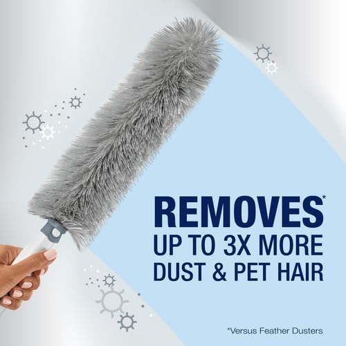 Bona High Performance Dusting System - 1 Compact Handle, 5 Disposable Dusters, & 1 Reusable Duster - Compact Dusting Kit Removes Dust & Pet Hair