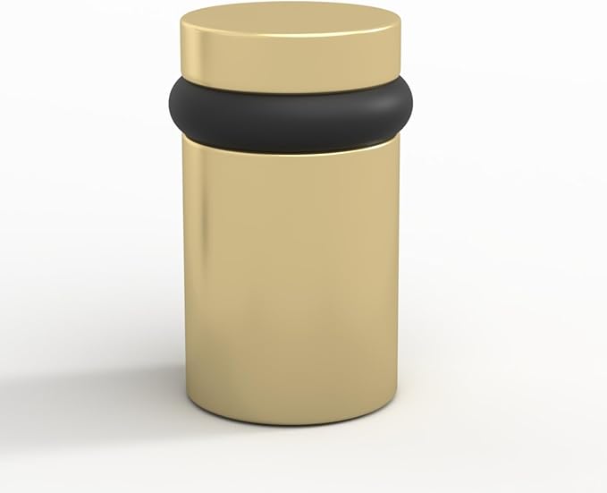 Mega Handles Floor Door Stopper, Quickly Installed Wall Protector, Wall Protectors from Door Knobs, Floor Door Stop with Mounting Hardware Included - Satin Brass - 2 Inch