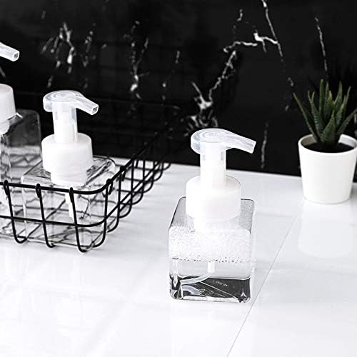 UUJOLY Foaming Soap Dispenser, 250ml (9oz) Refillable Pump Bottle for Liquid Soap, Shampoo, Body Wash (2 Pcs) (Small Clear)