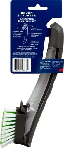 Scotch-Brite Odor Resist Soap Control Dishwand Brush, Non-Scratch Cleaning Brush with Scraper, Stands Upright (Pack of 4)