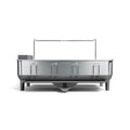 simplehuman Large Capacity Dish Drying Rack with Stainless Steel Frame, 360º Easy Drain Swivel Spout, Utensil & Wine Glass Holder, Anti-Residue Coating, Moisture Control Surface, Grey