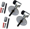 QCAA Solid Brass Door Stop, 3", Height, Satin Chrome, 2 Pack
