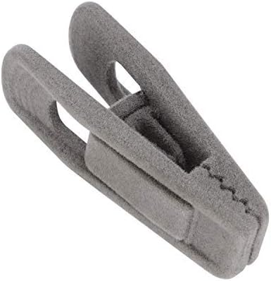 Tinfol Gray Velvet Hanger Clips 24 Pack, Non-Slip Flocked Clips for Pants, Skirts, Suits - Strong Finger Clips with Large Opening, Perfect for Slim-Line Velvet Hangers