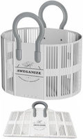 40L Collapsible Plastic Laundry Basket with Strong Handles – Sturdy Space-Saving Design for Daily Laundry Loads, Apartment & Home Use – White