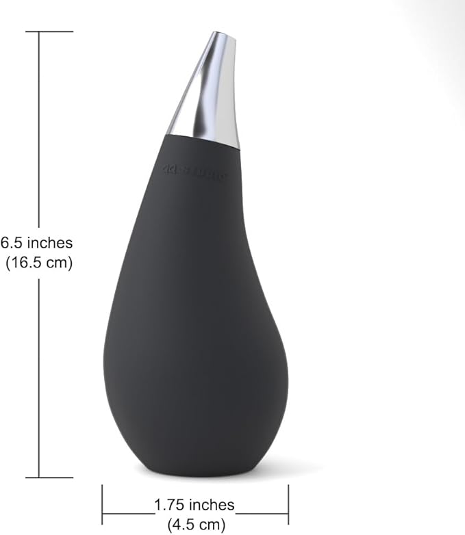 Kitchen Bathroom Counter top Squeezable Soap Dispensers Tear Drop Shape Bottle (Black, ~7oz)