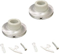 QCAA Heavy Solid Metal Wall Mount Concave Door Stop, Wall Protector, 2-1/2" Diameter, Satin Chrome, 2 Pack