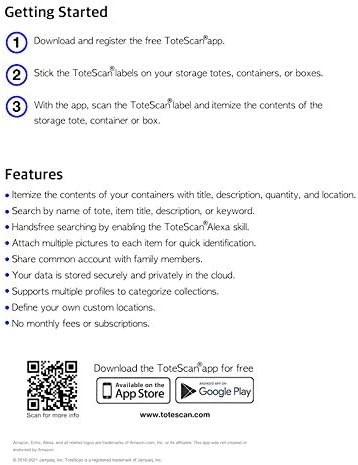 Intelligent QR Labels for Organization/Moving/Storage (48 Unique Labels, 1.5"x1.5")