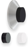Evi Herrajes | Adhesive Door Stop | Wall Fitting | 1.37x0.59 | Satin Matt Stainless Steel | Conical Shape | Two Rubbers Included | Adhesive or Screw Installation