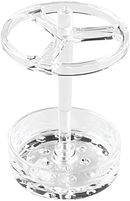 iDesign Toothbrush Holder for Normal to Large Toothbrushes, Spin Brushes, and Toothpaste, The Eva Collection - 3.75" x 3.75" x 5.75", Clear