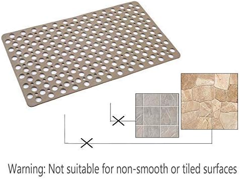 Nonslip Bathtub Mat Extra Soft TPE Bath Mat for Kids, Machine Washable Bathroom Shower Mat, Smooth/Non-Textured Tubs Only, 30 L x 17 W Inch (Brown)