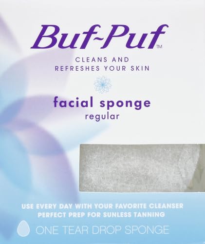 Buf-Puf Facial Sponge, Exfoliating | Dermatologist Developed | Reusable | White | Pack of 3