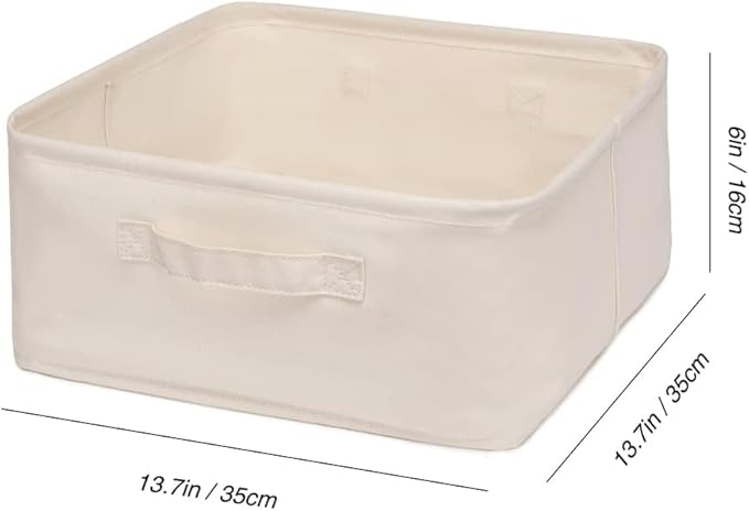 Decorative Basket Rectangular Fabric Storage Bin Organizer Basket with Handles for Clothes Storage