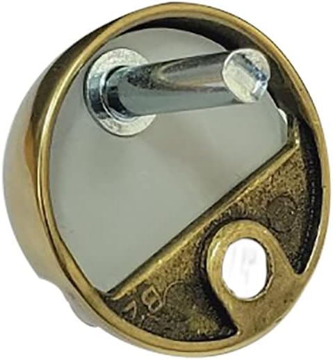 QCAA Solid Brass Low Dome Floor Door Stop, 1/4"-3/4" Clearance from Floor Buttom, Polished Brass, 1 Pack, Made in Taiwan