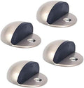 Floor Door Stopper Satin Nickel with Rubber pad, Semicircle Shaped Door Stopper, Stainless Steel for Protecting Wall (2inch x 30pack, Satin Nickel)